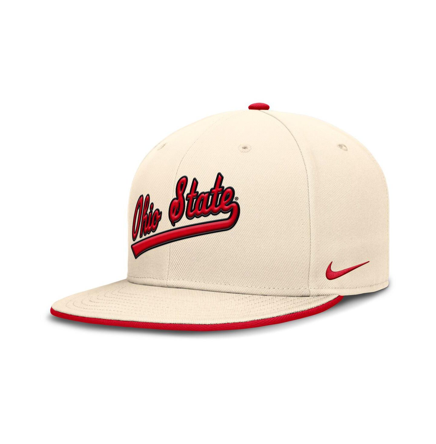 Мужская кепка Nike Natural Ohio State Buckeyes Primetime True Performance Fitted Hat — фото 4