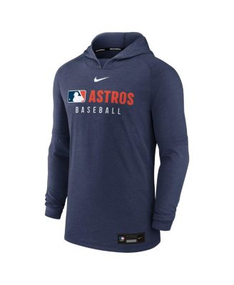 Men's Heather Navy Houston Astros Authentic Collection Tri-Blend Performance Pullover Hoodie