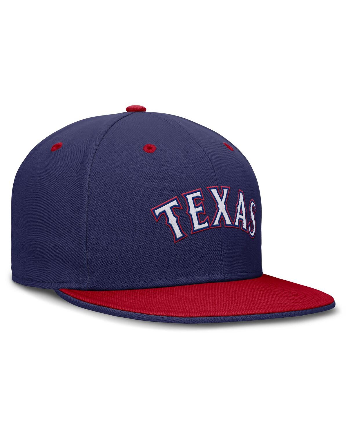 Nike Men's Blue/red Texas Rangers True Primetime Two-tone Performance Fitted Hat In Blue,red