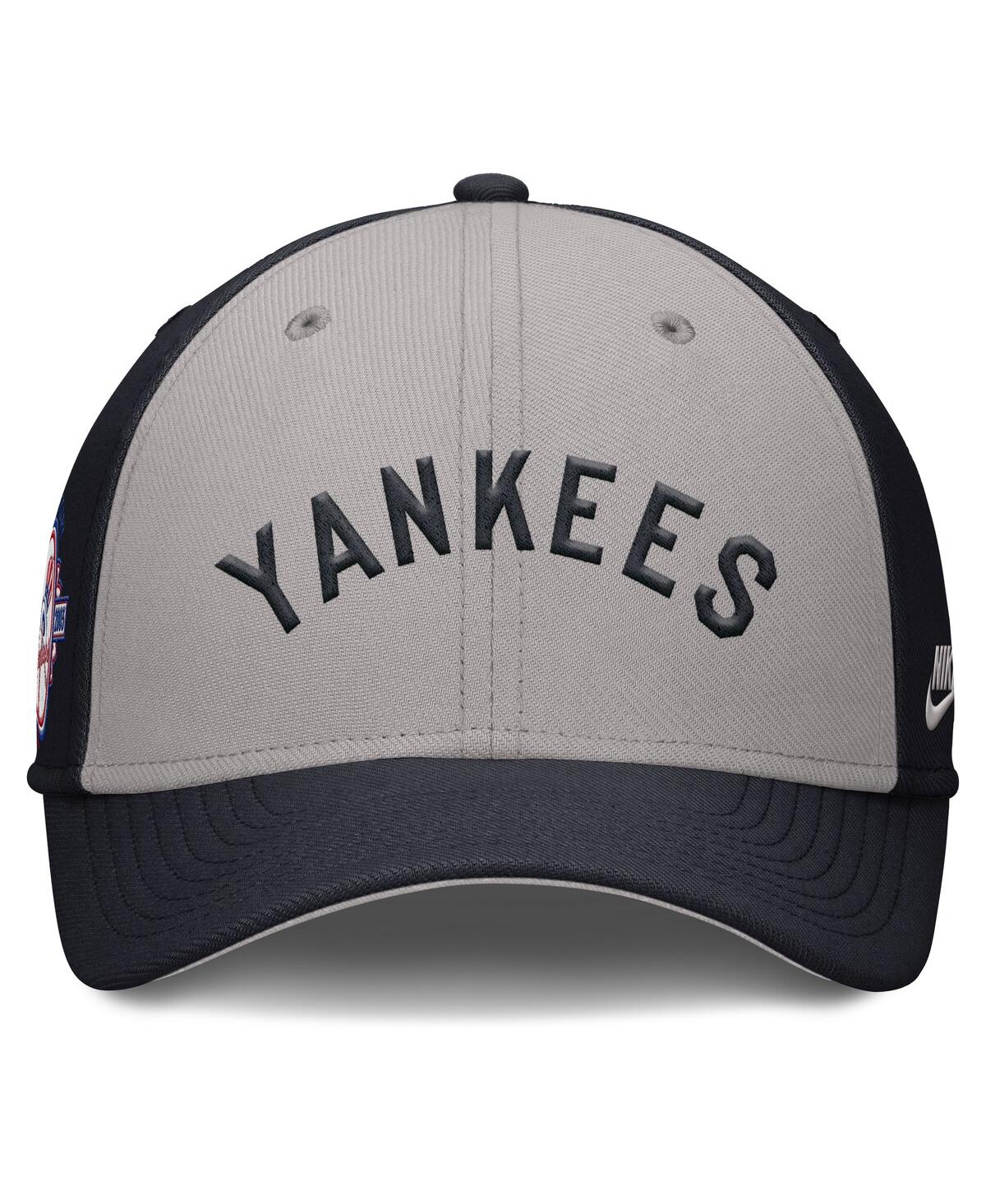 Nike Men's Navy/gray New York Yankees Rise Swoosh Performance Flex Hat In Navy,gray