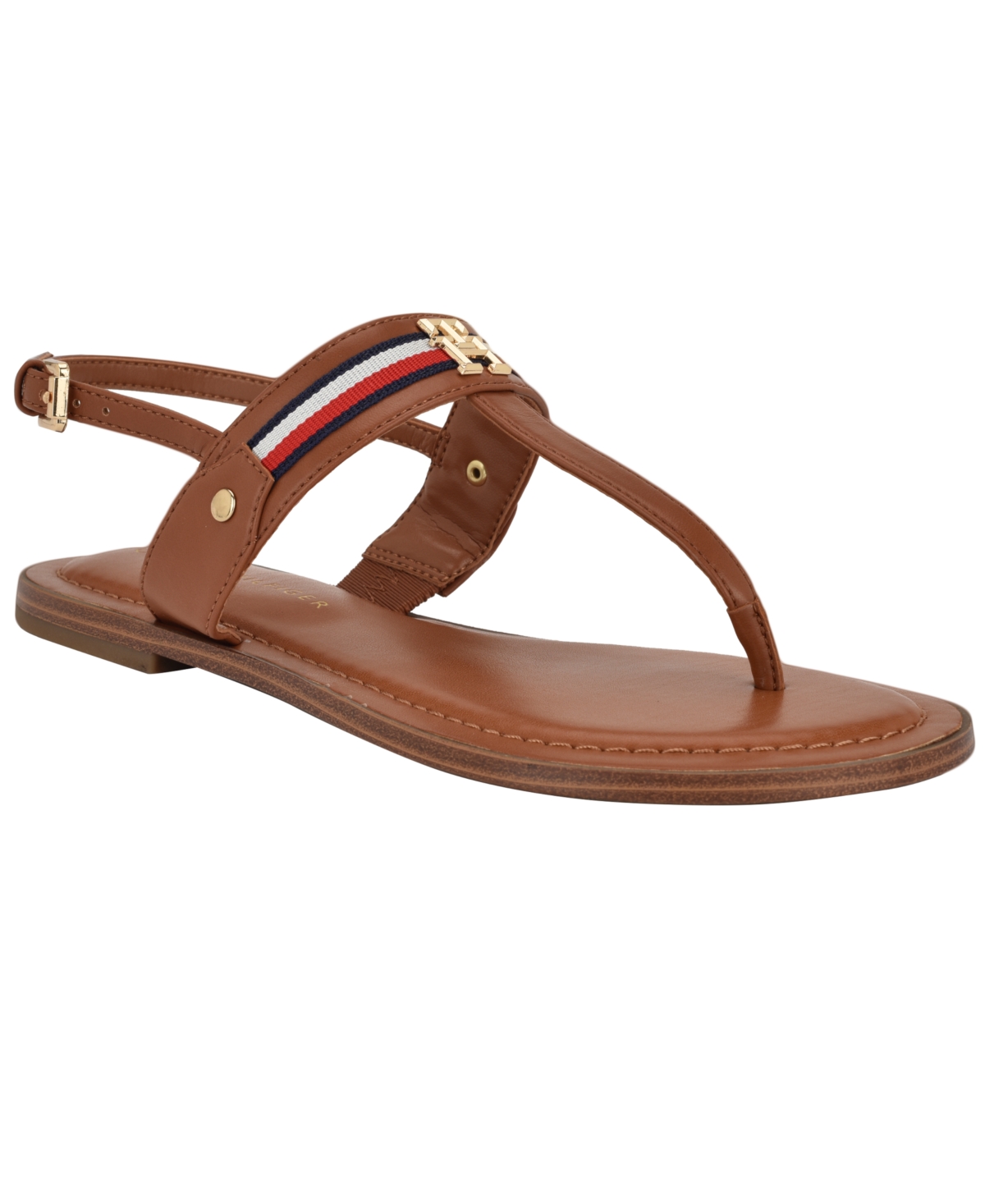 Tommy Hilfiger Gabry T-strap Sandal In Cognac