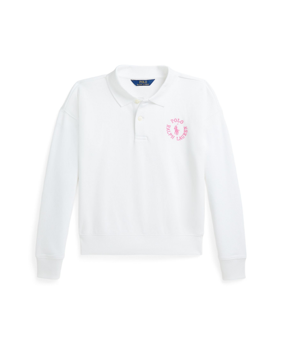 Polo Ralph Lauren Toddler And Little Girls Logo French Terry Polo Sweatshirt In White