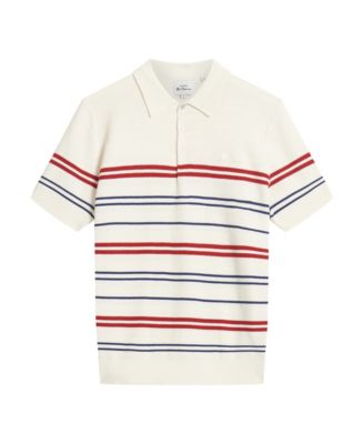 Ben Sherman - Men's Herringbone Stripe Polo Shirt