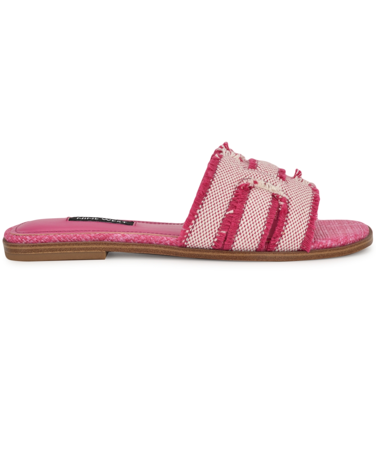 Shop Nine West Women's Germanny Frayed Flat Slide Sandals