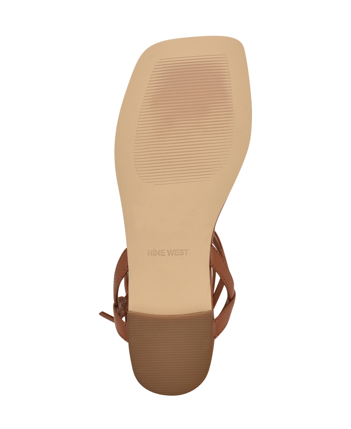 Nine West Women's Norta T-strap Tie-up Flat Sandals In Cognac