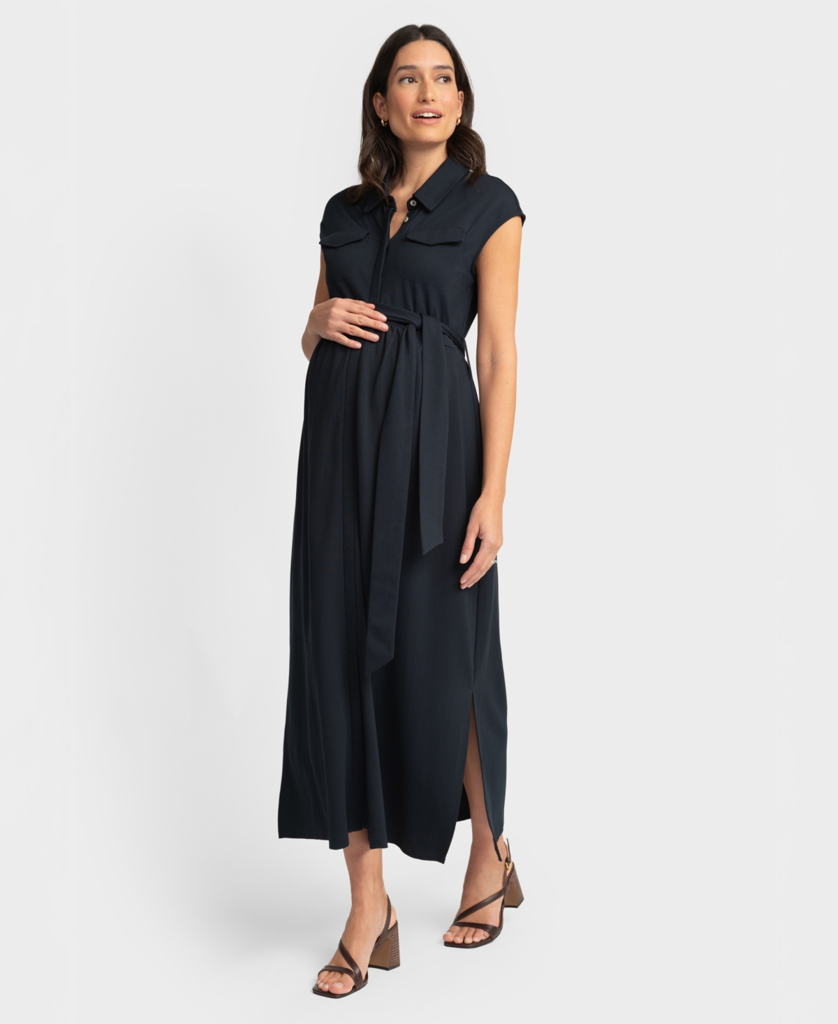 Shop Seraphine Women's Maternity Jersey Dress In Navy