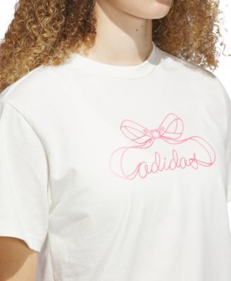売れ筋商品|||アディダス Tシャツ トップス レディース Women's Short-Sleeve Cotton Crewneck Logo T-Shirt White/black adidas-t-shirts-s-black-adidas