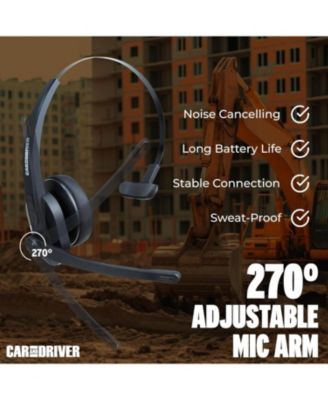 Noise-Canceling Wireless Headset with Ambidextrous Microphone