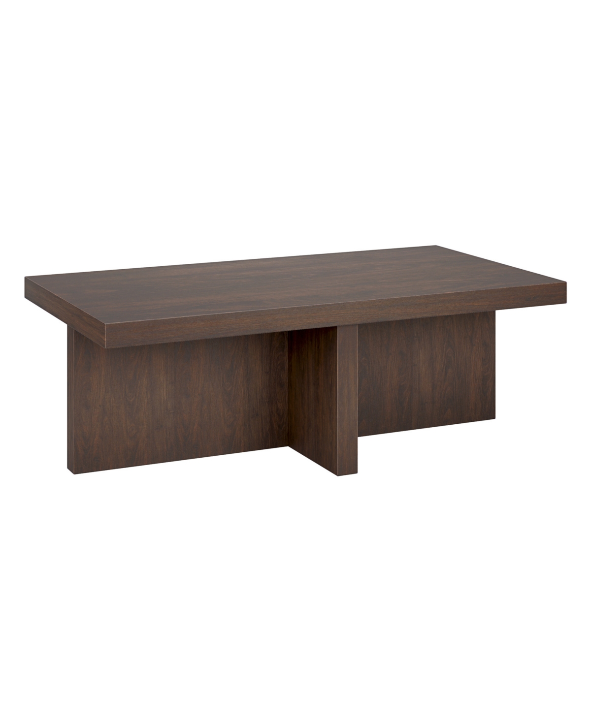 Hudson & Canal 44" Elna Wide Rectangular Coffee Table In Alder Brown