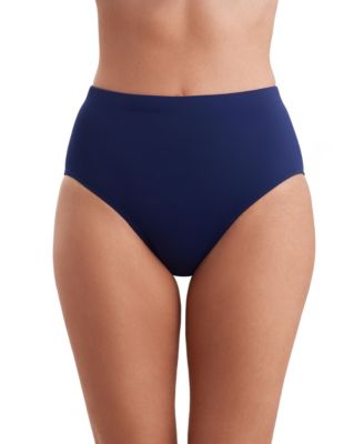 Women's Solid Navy Blue Basic Brief Swimsuit Bottom