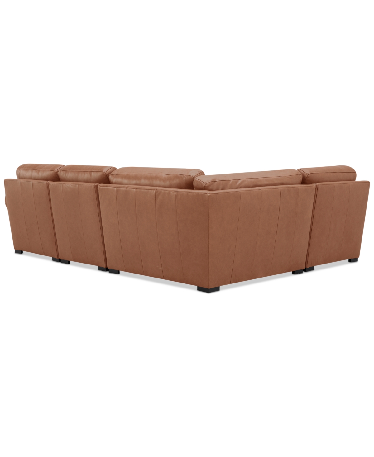 Macy's Radley Roll Arm 117" 4-pc. Leather Wedge Corner L Sectional, Exclusively At