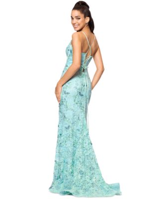 Women's Sequined Lace Corset Gown