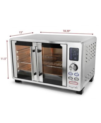 25 Quart Digital Electric French Door Multi-Function Counter Top Oven with Rotisserie Set