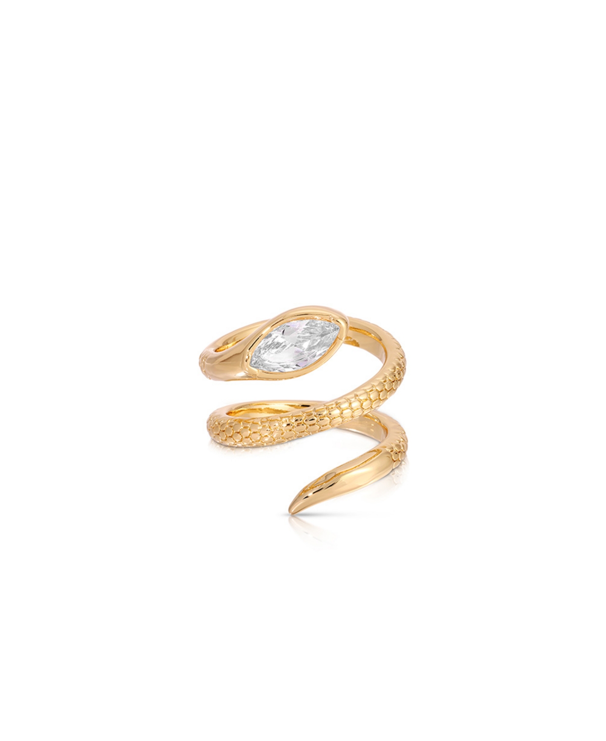 Marquise Crystal Coiled Ring - Gold