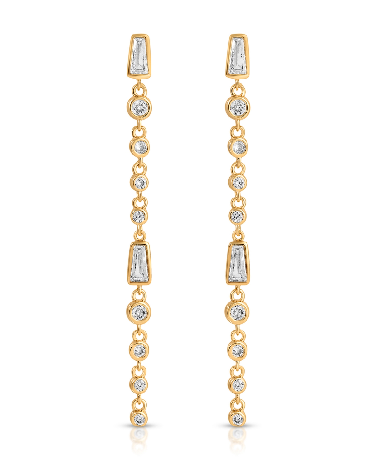 Ettika Cubic Zirconia Linear Earrings In Gold