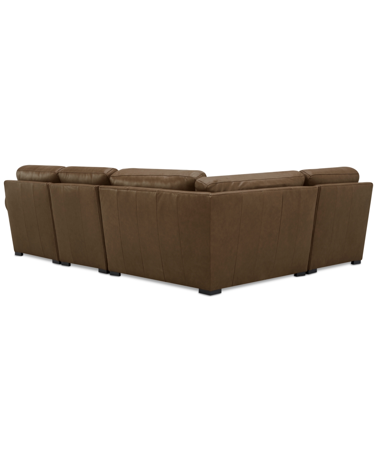 Macy's Radley Roll Arm 117" 4-pc. Leather Wedge Corner L Sectional, Exclusively At