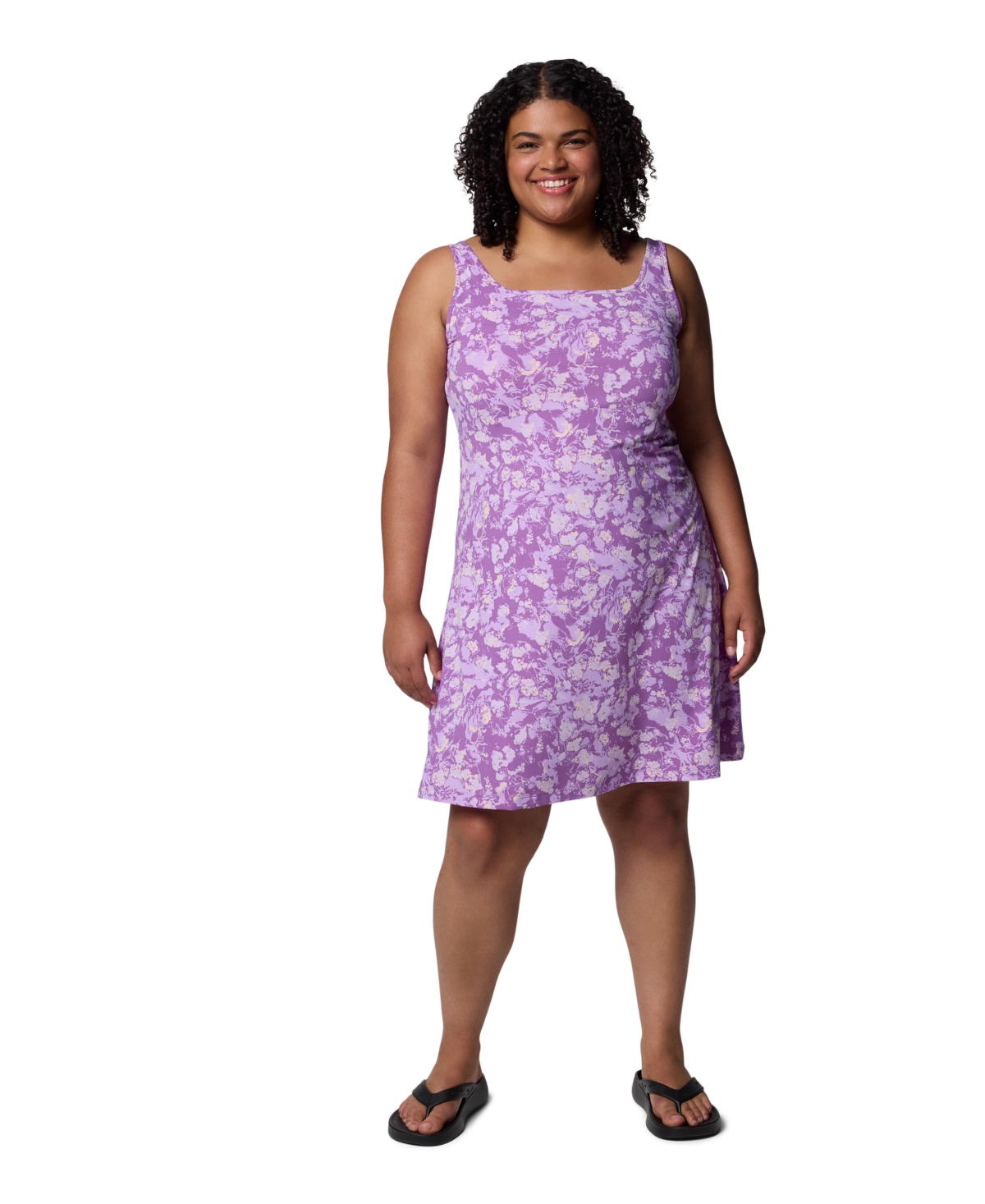 Columbia Pfg Plus Size Active Printed Freezer Iii Dress In Purple