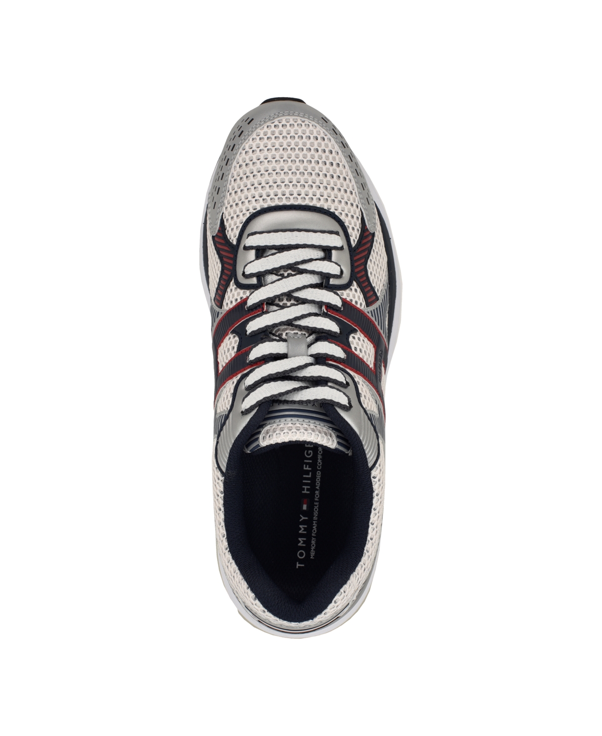 Tommy Hilfiger Men's Pug Lace Up Jogger Sneakers In Silver Multi