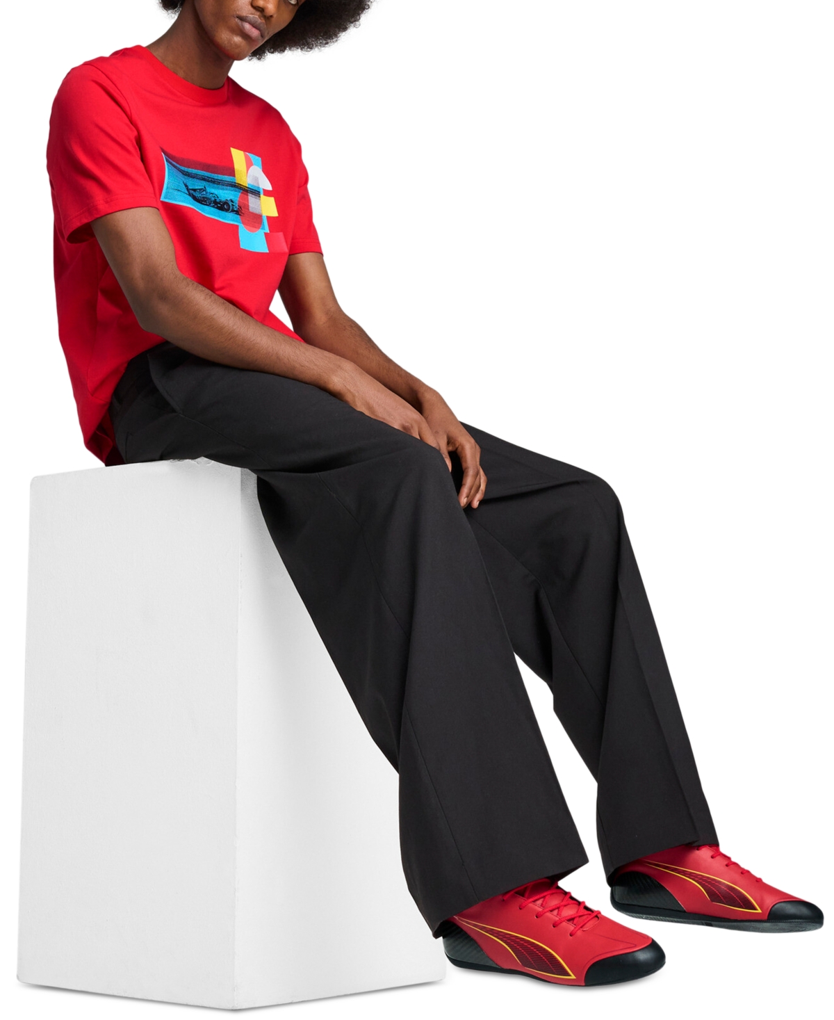 Puma Men's Scuderia Ferrari Regular-fit Race Car Graphic T-shirt