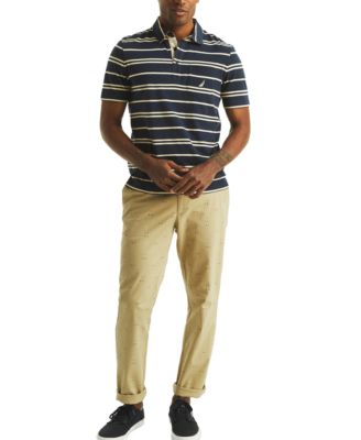 Men's Short Sleeve Striped Polo Shirt