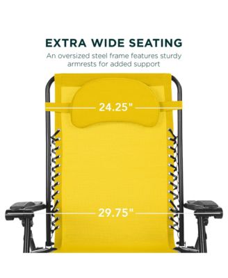 Oversized Zero Gravity Chair, Folding Outdoor Patio Recliner w/ Cup Holder