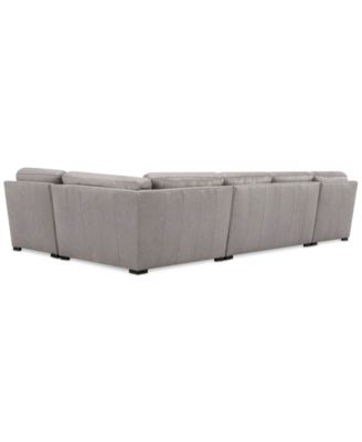 Radley Roll Arm 152" 4-Pc. Leather Wedge Corner Chaise Sectional