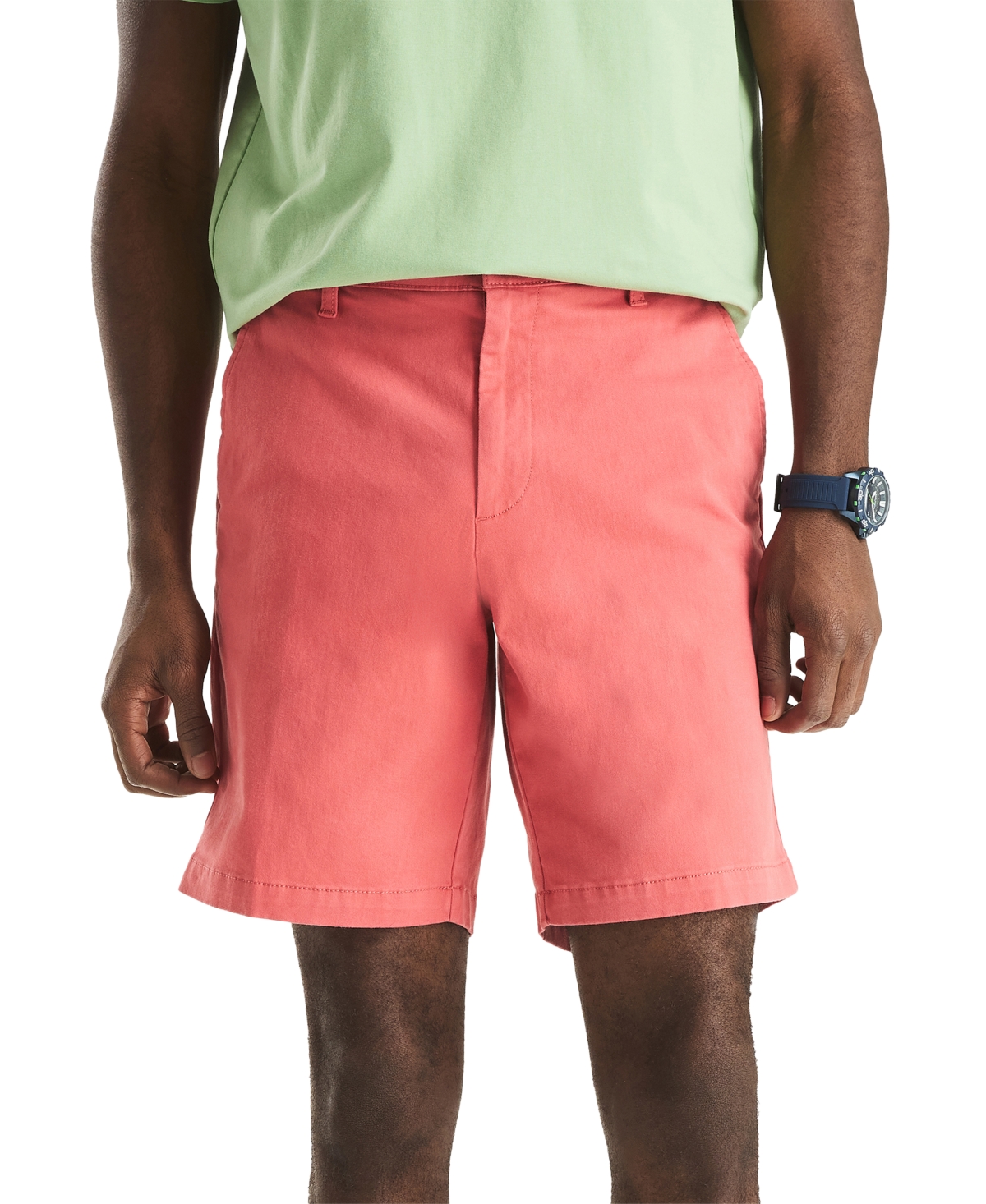 Nautica Men's Classic-fit Stretch Flat-front 6" Chino Deck Shorts In Mineral Red