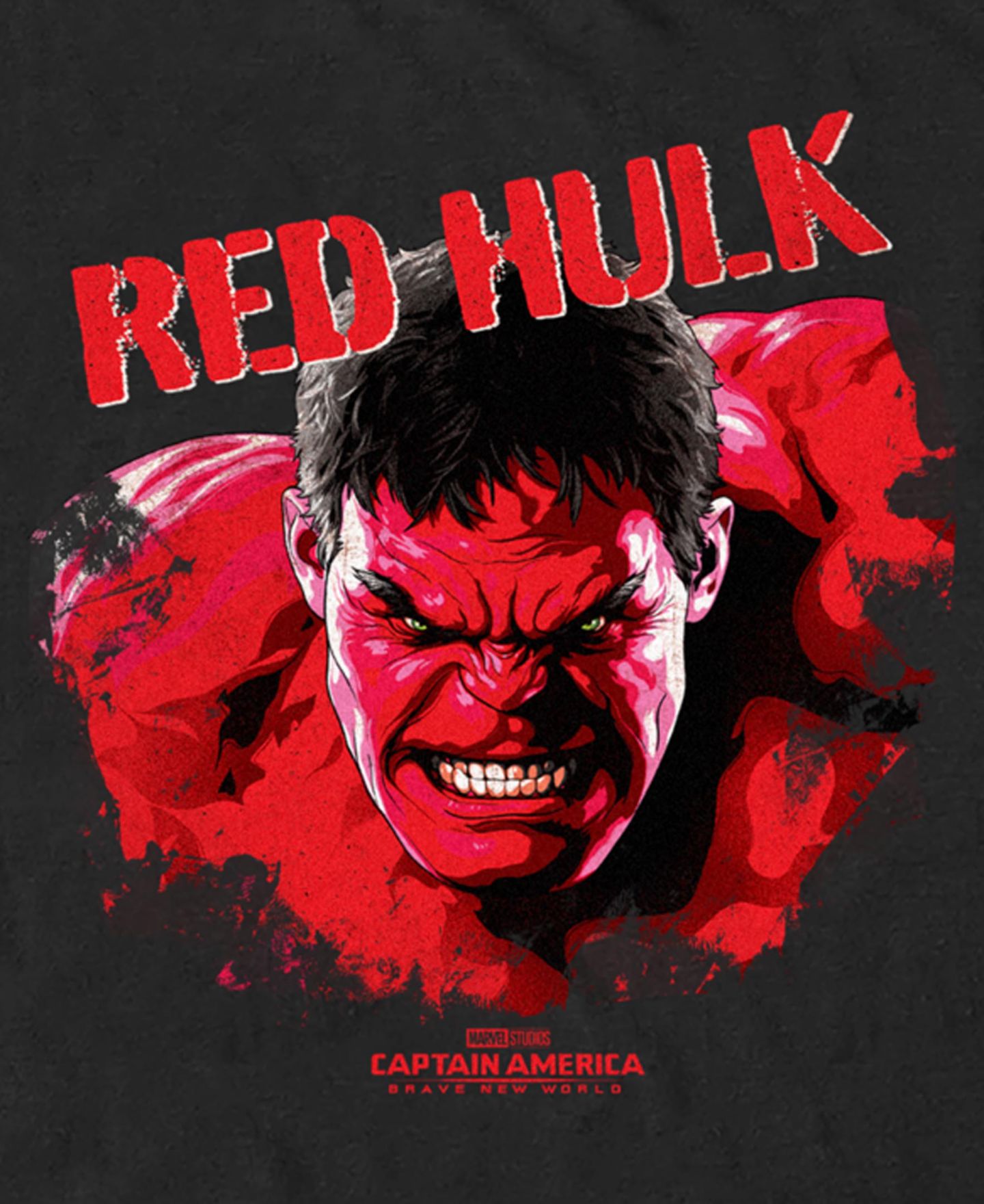 Мужская футболка Marvel Red Hulk Bust Short Sleeve, цвет: Чёрный — фото 3