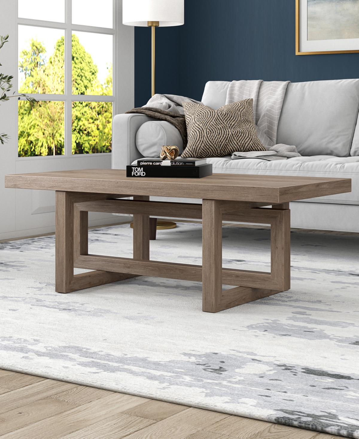 HUDSON & CANAL 47" BRESLOW WIDE RECTANGULAR COFFEE TABLE 
