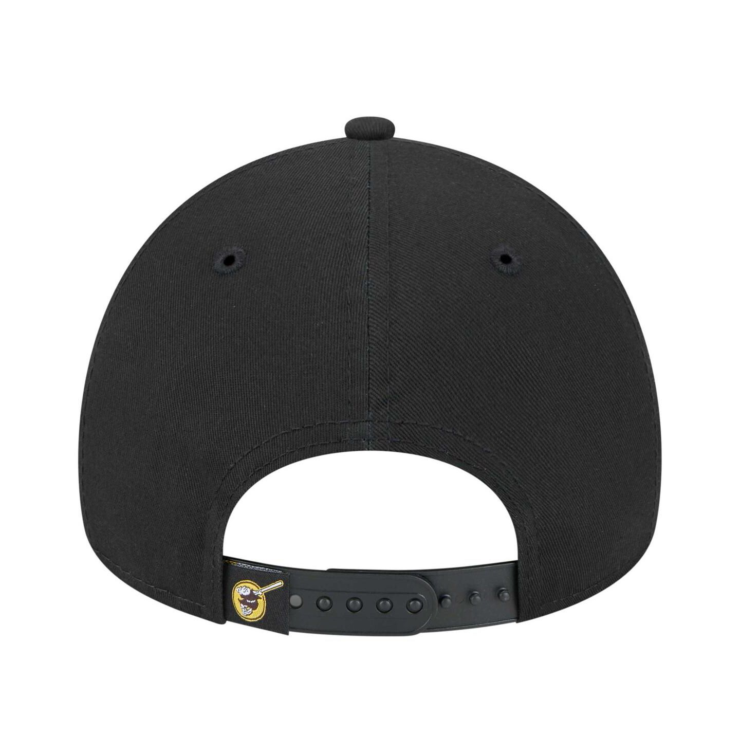 Мужская кепка New Era Black San Diego Padres 9FORTY A-Frame Adjustable Hat — фото 3