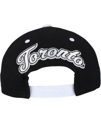 Men's Black/White Toronto Maple Leaf’s Backside Script Two-Tone Pro Crown Adjustable Hat