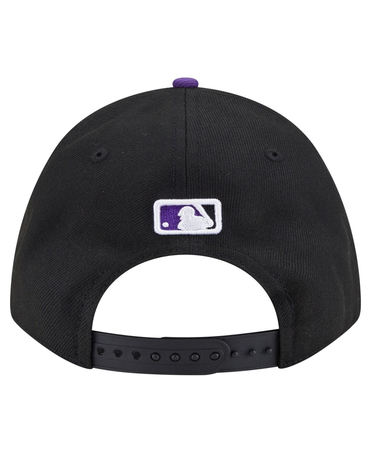 New Era Big Boys And Girls Black Colorado Rockies Player Replica 9forty Adjustable Hat In Black