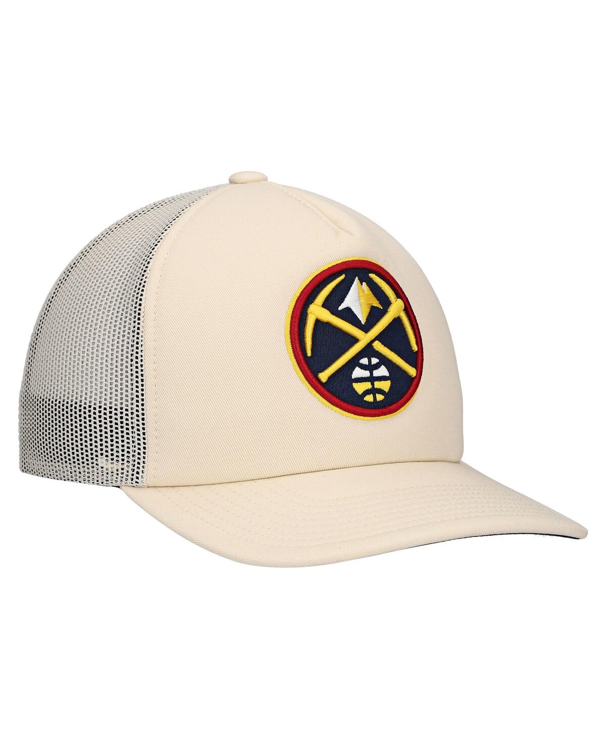 MITCHELL & NESS MEN'S CREAM DENVER NUGGETS TRUCKER ADJUSTABLE HAT 