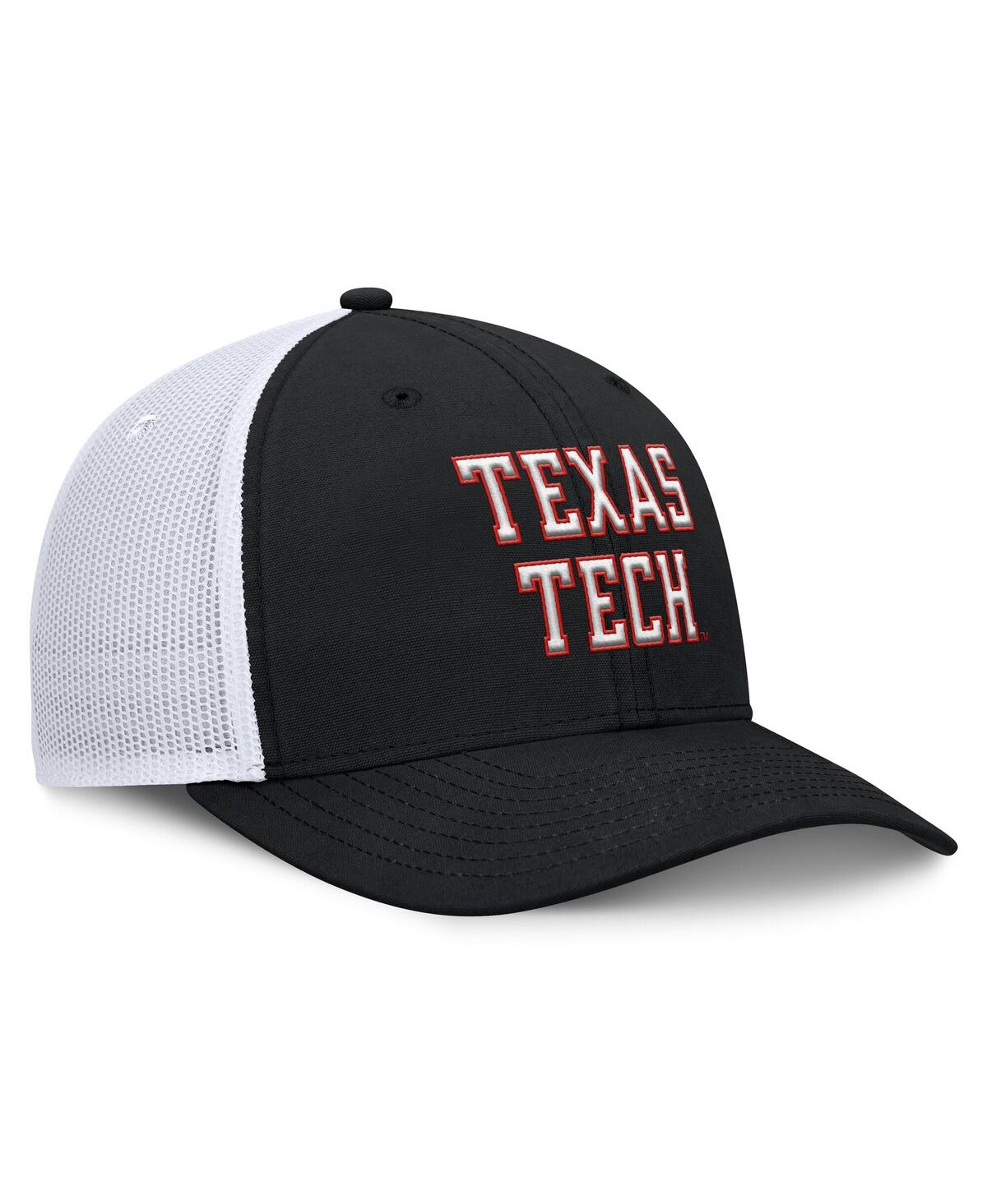 Top Of The World Men's Black Texas Tech Red Raiders Trucker Adjustable Hat In Black