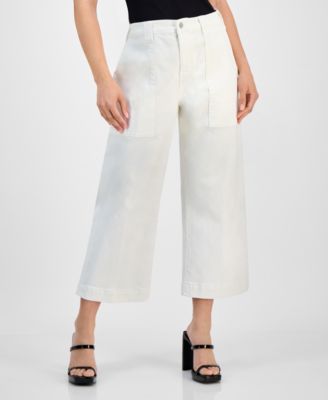 Petite Stride High-Rise Wide-Leg Crop Jeans 