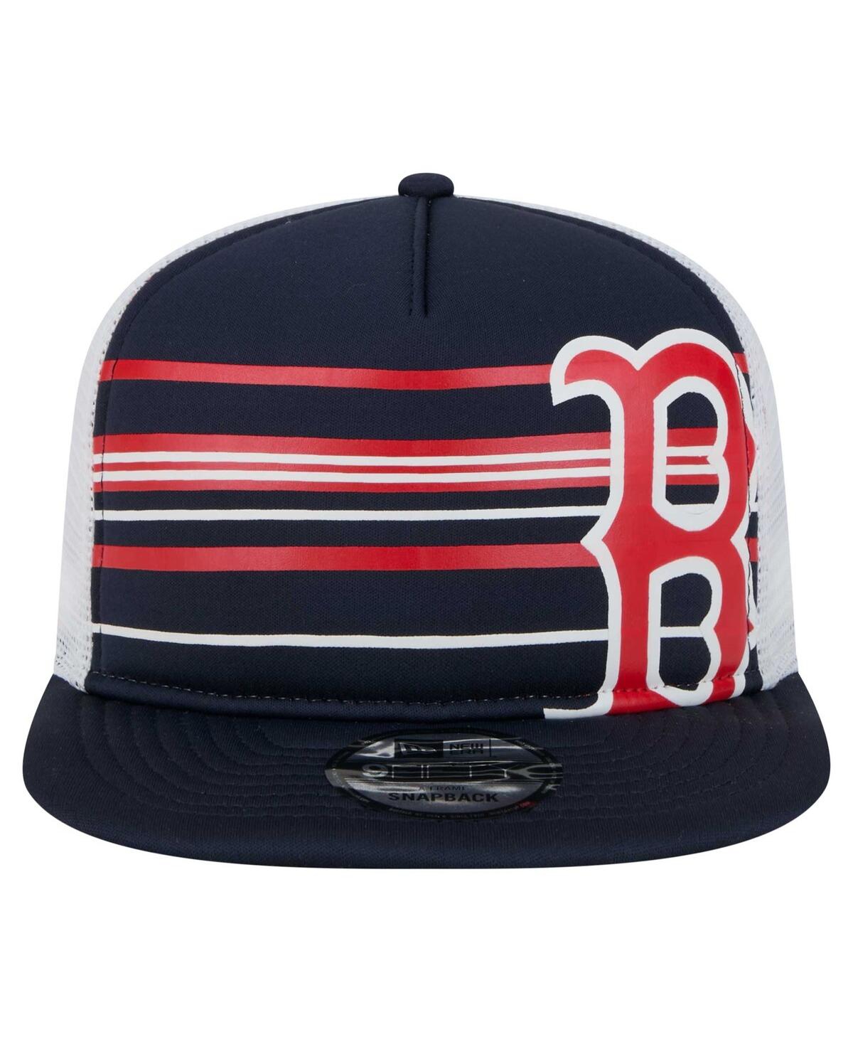 NEW ERA MEN'S NAVY BOSTON RED SOX 9FIFTY A-FRAME TRUCKER SNAPBACK HAT 