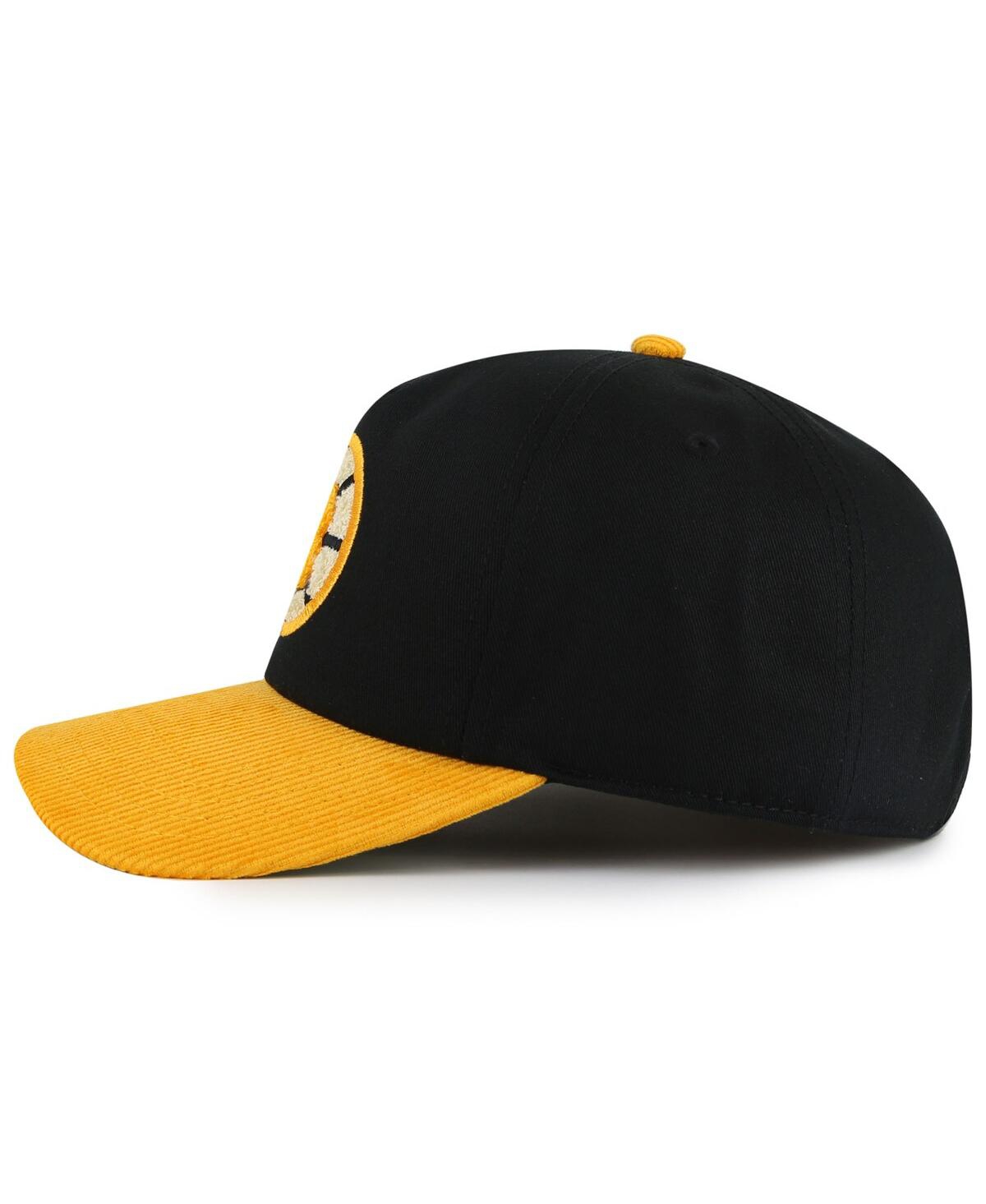 AMERICAN NEEDLE MEN'S BLACK/GOLD BOSTON BRUINS BURNETT ADJUSTABLE HAT 