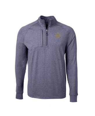 Men's Heather Navy Notre Dame Fighting Irish Play Like A Champion Today Adapt Eco Knit Heather Quarter-Zip Sweatshirt