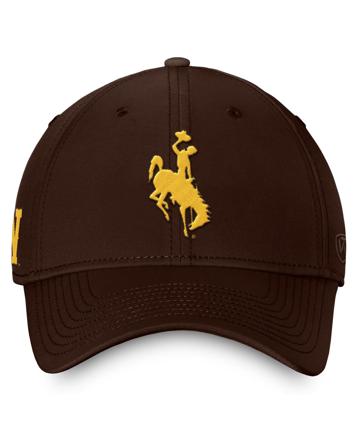 TOP OF THE WORLD MEN'S BROWN WYOMING COWBOYS REFLEX FITTED HAT 