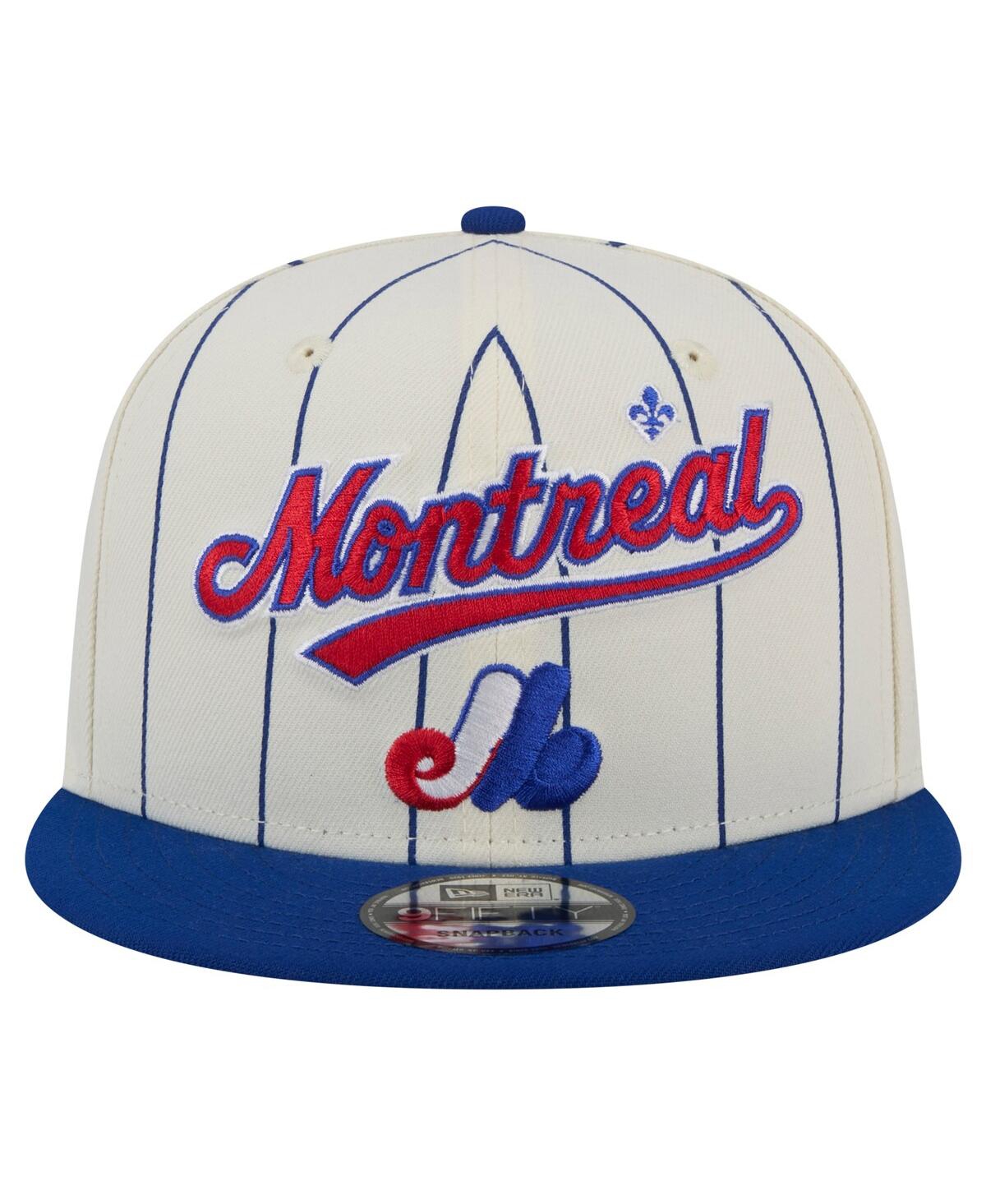 NEW ERA MEN'S WHITE MONTREAL EXPOS JERSEY PINSTRIPE 9FIFTY SNAPBACK HAT 