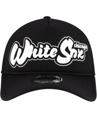Men's Black Chicago White Sox Retro Bold A-Frame Trucker 9FORTY Adjustable Hat