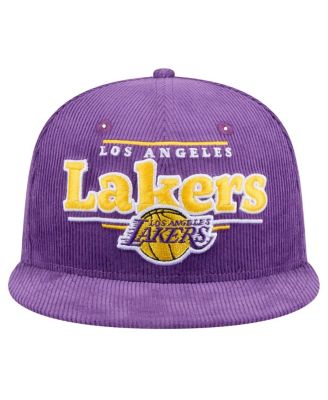 Men's Purple Los Angeles Lakers Throwback Display Corduroy 9FIFTY Snapback Hat