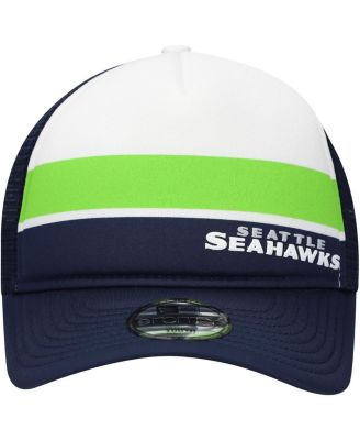 Big Boys and Girls College Navy Seattle Seahawks Sport Night Color Block 9FORTY A-Frame Trucker Adjustable Hat
