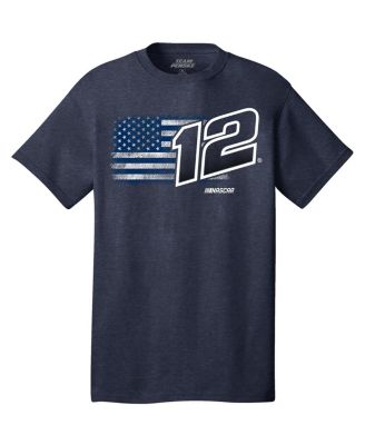 Men's Heather Navy Ryan Blaney Flag Tri-Blend T-Shirt