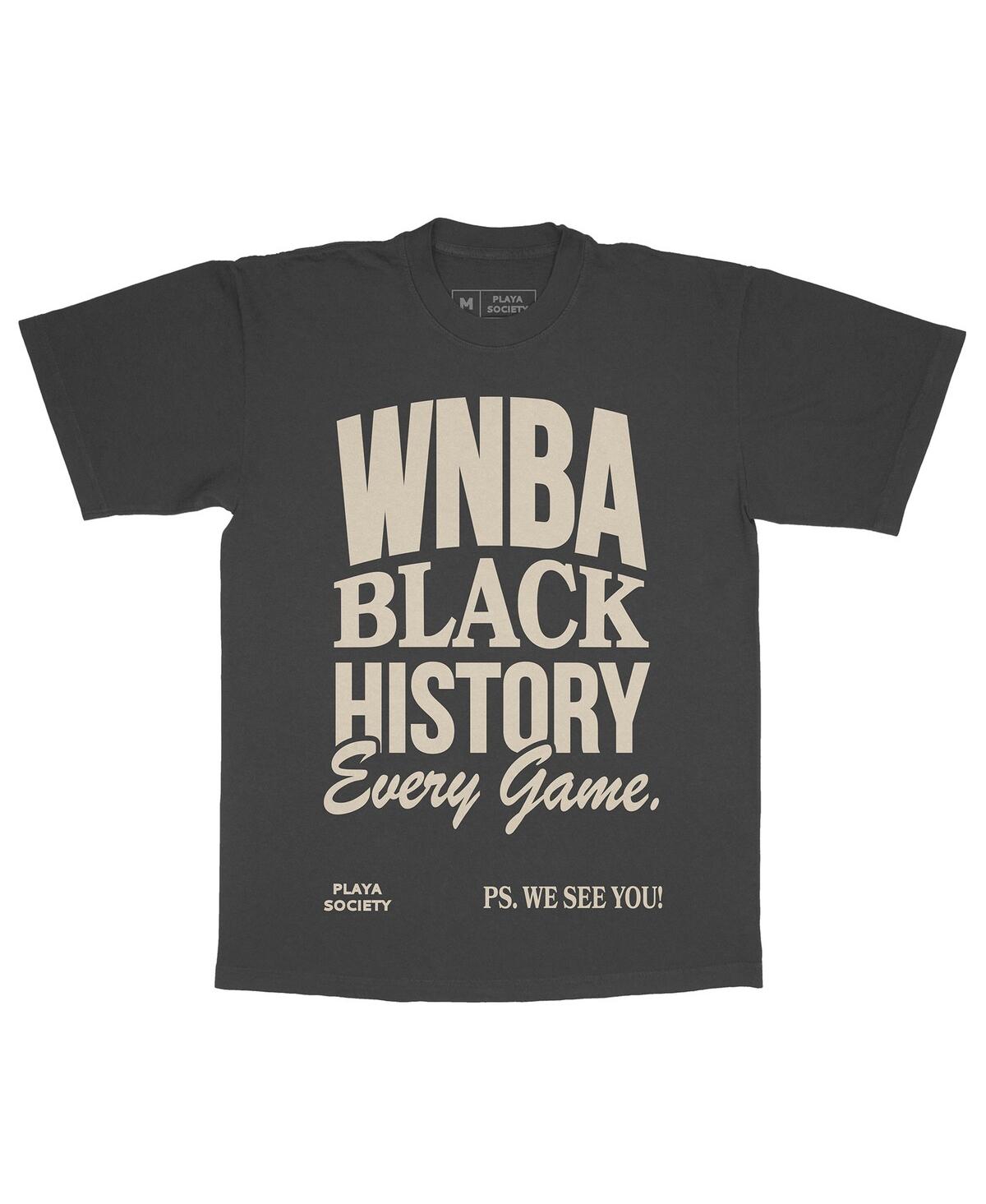 Playa Society Men's And Women's Black Wnba Black History Month Every Game Premium T-shirt In Black