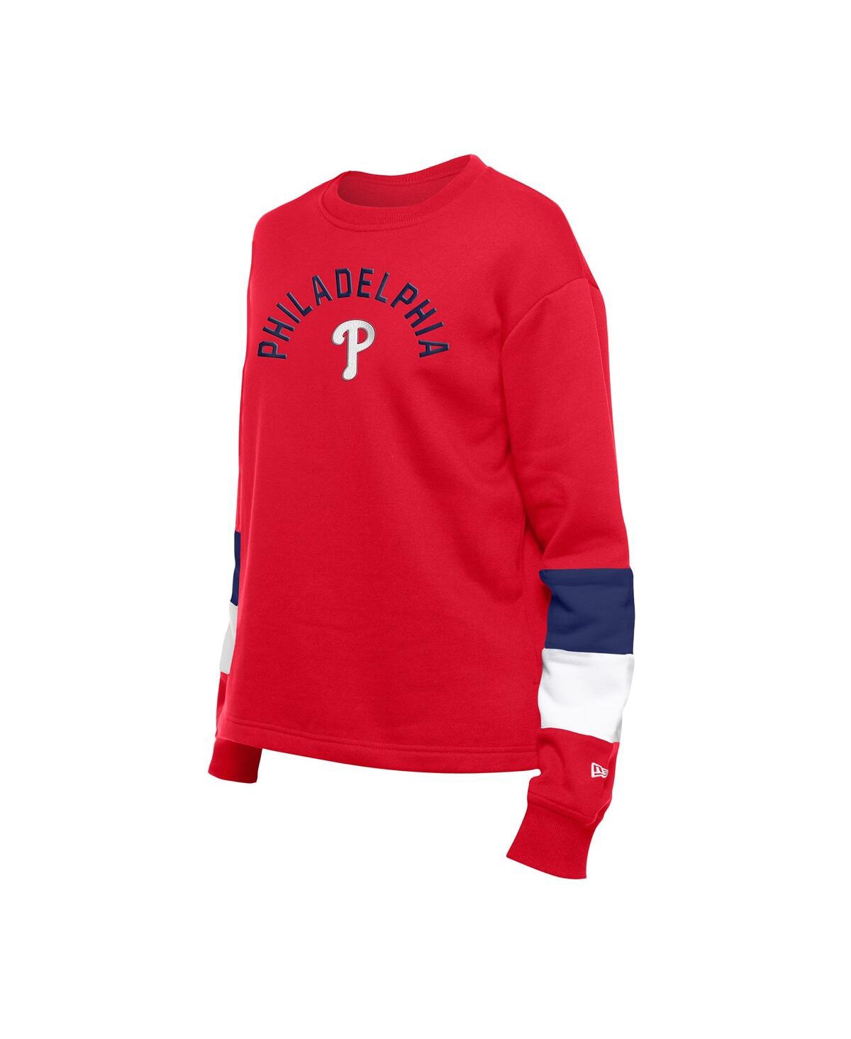 New Era Women's Red Philadelphia Phillies Gameday Crewneck Sweatshirt In Red
