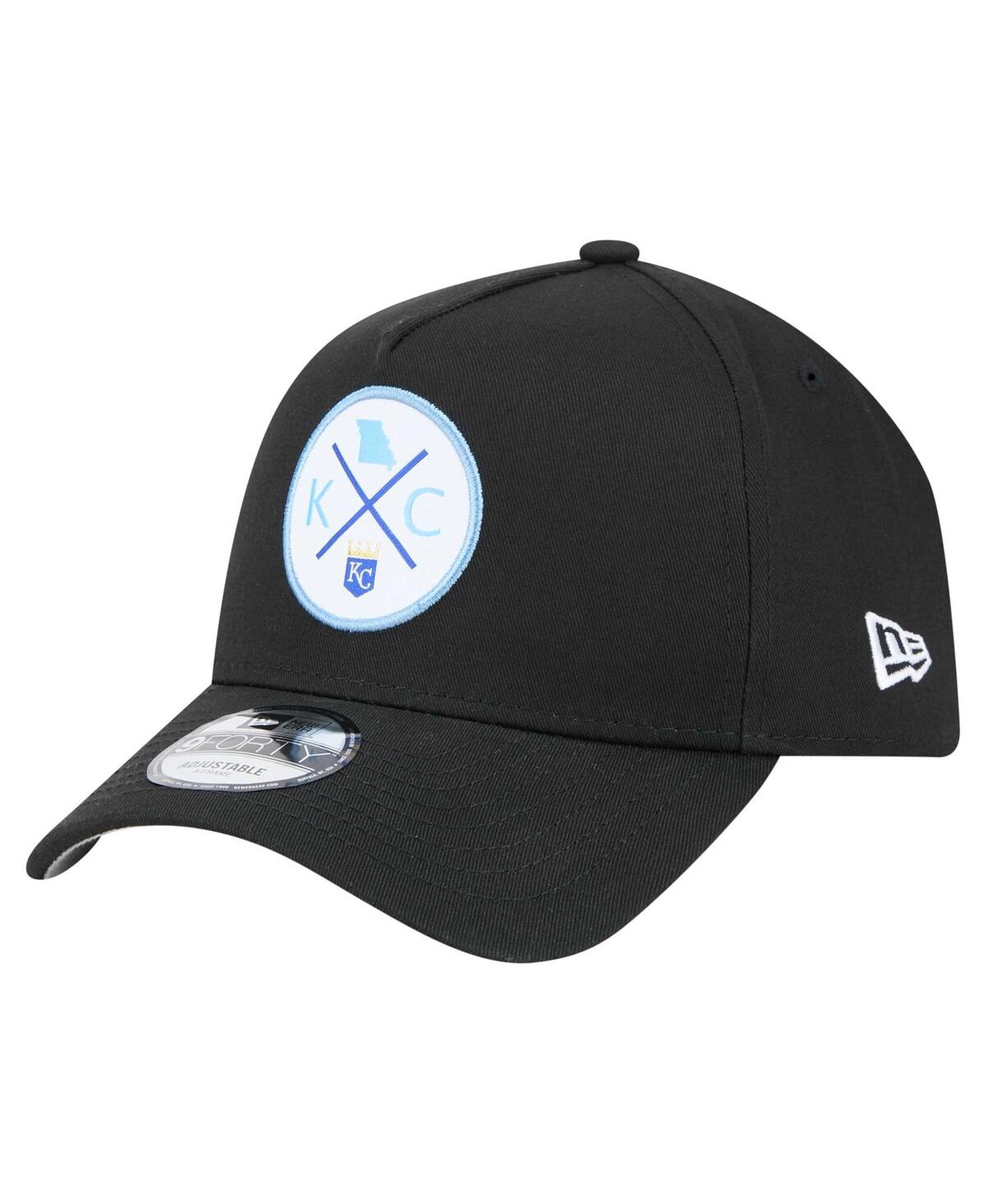 New Era Men's Black Kansas City Royals 9forty A-frame Adjustable Hat In Black
