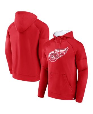 Fanatics - Men's Red Detroit Red Wings Iconic Defender Raglan Pullover Hoodie
