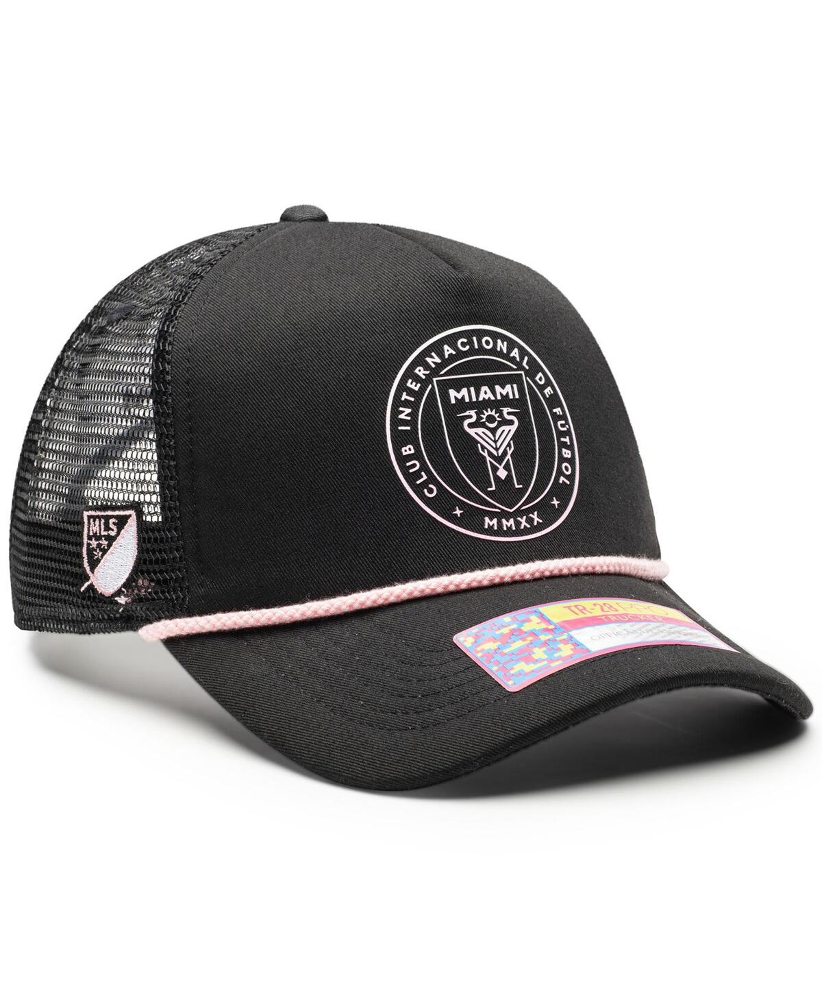 Men's and Women's Black Inter Miami Cf Atmosphere Adjustable Trucker Hat - Black