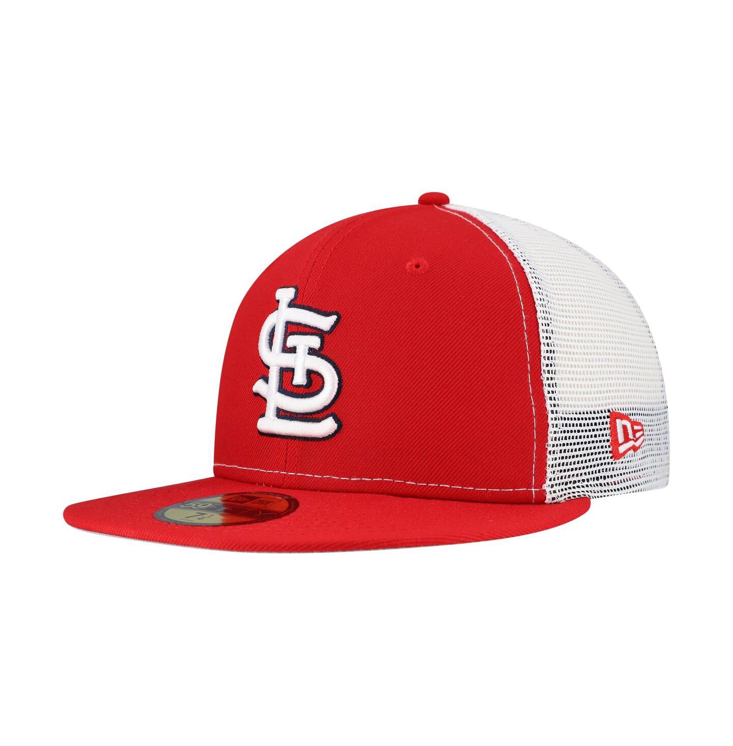 Мужская кепка New Era Red St. Louis Cardinals Team Color 59FIFTY Trucker Fitted Hat — фото 1